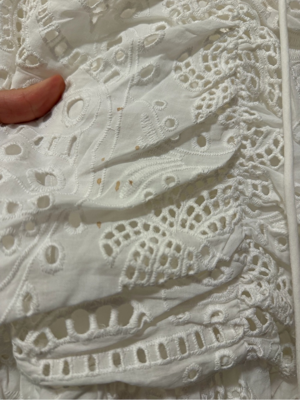 FARM Rio White Richelieu Eyelet Midi Dress S - Picture 4 of 5